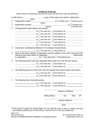 Form PG-116 Notice of Conservatorship Hearing (To Interested Persons) - Alaska, Page 2