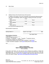 Form PG-405 Order Appointing Partial Guardian - Alaska, Page 8