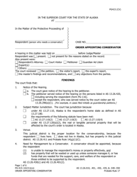 Form PG-415 &quot;Order Appointing Conservator&quot; - Alaska
