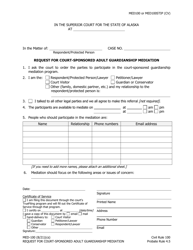 Form MED-100 &quot;Request for Court-Sponsored Adult Guardianship Mediation&quot; - Alaska
