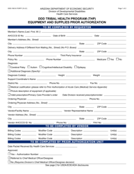 Document preview: Form DDD-1661A Equipment and Supplies Prior Authorization - Ddd Tribal Health Program (Thp) - Arizona