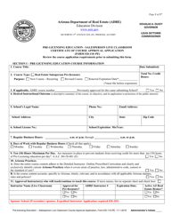 Form ED-110-PE Pre-licensing Education - Salesperson Live Classroom Certificate of Course Approval Application - Arizona, Page 3