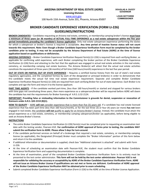 Form LI-226  Printable Pdf