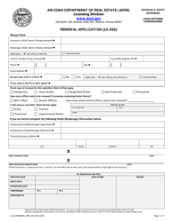 Form LI-243 &quot;Renewal Application&quot; - Arizona