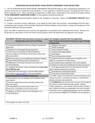 Form A Subdivision Disclosure Report (Public Report) Amendment Application - Arizona, Page 2