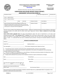 Form A Subdivision Disclosure Report (Public Report) Amendment Application - Arizona, Page 3