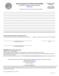 Homeowners Association (Hoa) Dispute Process Petition - Arizona, Page 3