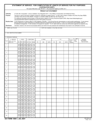 DA Form 1506-1 Statement of Service - for Computation of Length of Service for Pay Purposes (Continuation Sheet)