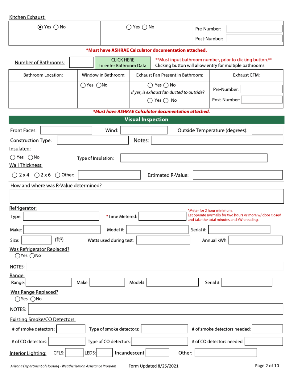 Arizona Residential Diagnostic Evaluation - Weatherization Assistance ...