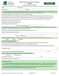 Document preview: Waiver Form - Weatherization Assistance Program - Arizona