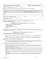 Application for Permission to Work in the Entertainment Industry - California, Page 2