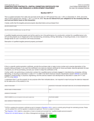 Form CDTFA-230-MC Construction Contracts - Partial Exemption Certificate for Manufacturing, and Research &amp; Development Equipment - California, Page 2