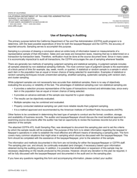 Document preview: Form CDTFA-472 Audit Sampling Plan - California