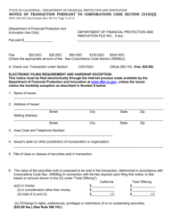 Form DFPI-260.102.14(C) Notice of Transaction Pursuant to Corporations Code Section 25102(F) - California, Page 11
