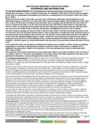 Form EPO-002 Gun Violence Emergency Protective Order (Clets-Egv) - California, Page 2