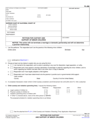 Document preview: Form FL-260 Petition for Custody and Support of Minor Children - California