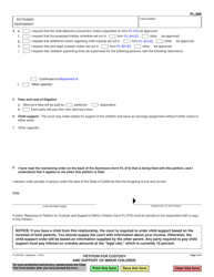 Form FL-260 Petition for Custody and Support of Minor Children - California, Page 2