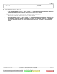 Form JV-101(A) Additional Children Attachment - Juvenile Dependency Petition - California, Page 2