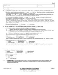 Form JV-432 Six-Month Permanency Attachment: Reunification Services Continued - California, Page 2