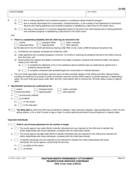 Form JV-443 &quot;Eighteen-Month Permanency Attachment: Reunification Services Continued&quot; - California, Page 2
