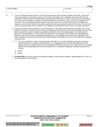 Form JV-442 Eighteen-Month Permanency Attachment: Reunification Services Terminated - California, Page 4