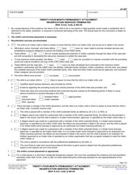 Form JV-457 &quot;Twenty-Four-Month Permanency Attachment: Reunification Services Terminated (Welf. &amp; Inst. Code, 366.25)&quot; - California