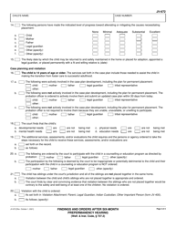 Form JV-672 Findings and Orders After Six-Month Prepermanency Hearing - Delinquency - California, Page 2