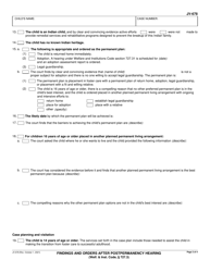 Form JV-678 &quot;Findings and Orders After Postpermanency Hearing - Delinquency&quot; - California, Page 2