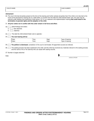 Form JV-678 &quot;Findings and Orders After Postpermanency Hearing - Delinquency&quot; - California, Page 4