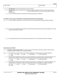 Form JV-674 Findings and Orders After Permanency Hearing - Delinquency - California, Page 3