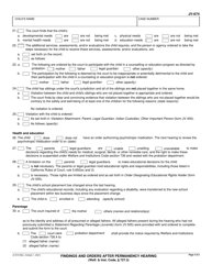 Form JV-674 Findings and Orders After Permanency Hearing - Delinquency - California, Page 4