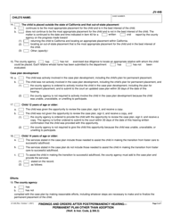 Form JV-446 &quot;Findings and Orders After Postpermanency Hearing - Permanent Plan Other Than Adoption&quot; - California, Page 3