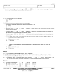 Form JV-446 &quot;Findings and Orders After Postpermanency Hearing - Permanent Plan Other Than Adoption&quot; - California, Page 4