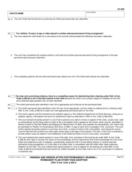Form JV-446 &quot;Findings and Orders After Postpermanency Hearing - Permanent Plan Other Than Adoption&quot; - California, Page 6