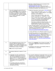 Form LLC-2 Amendment to Articles of Organization of a Limited Liability Company (LLC) - California, Page 3