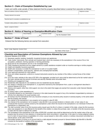Form JD-CV-5B Exemption Claim Form Property Execution - Connecticut, Page 2