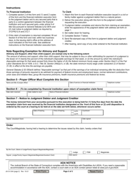 Form JD-CV-24A Exemption Claim Form - Financial Institution Execution - Connecticut, Page 2