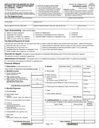 Form JD-FM-75 Application for Waiver of Fees/Payment of Costs/Appointment of Counsel - Family - Connecticut