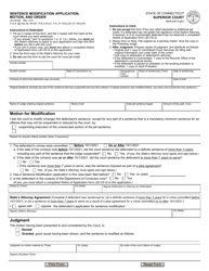 Form JD-CR-68 &quot;Sentence Modification Application, Motion, and Order&quot; - Connecticut