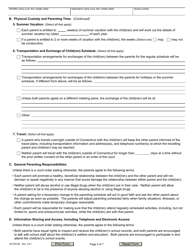 Form JD-FM-284 Custody Agreement and Parenting Plan - Connecticut, Page 3