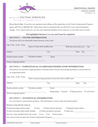 Document preview: Form JD-VS-8EI Emotional Injury - Application - Connecticut