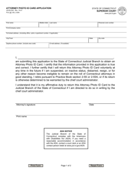 Form JD-ES-229 &quot;Attorney Photo Id Card Application&quot; - Connecticut