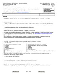 Document preview: Form JD-ES-268 Application for Appointment as a Magistrate (Pursuant to C.g.s. 51-193l) - Connecticut