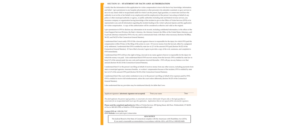 Form JD-VS-8PI Personal Injury Application - Connecticut, Page 6