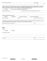 Form JD-FM-292 Caseflow Request/Request for Earlier Hearing on Motion(S) - Connecticut, Page 2