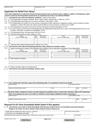 Form JD-FM-137 &quot;Application for Relief From Abuse&quot; - Connecticut, Page 2