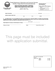 Form FDACS-13606 Application for Pest Control Employee-Identification Card - Florida, Page 2