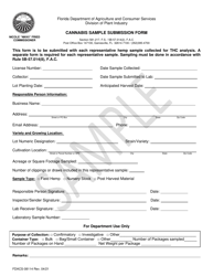 Form FDACS-08114 &quot;Cannabis Sample Submission Form&quot; - Florida