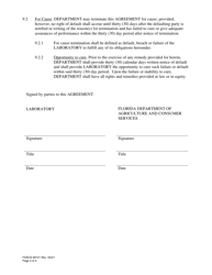 Form FDACS-08121 Designated Laboratory Compliance Agreement - Florida, Page 4