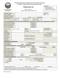 Form FDACS-13000 &quot;Fumigation Log&quot; - Florida
